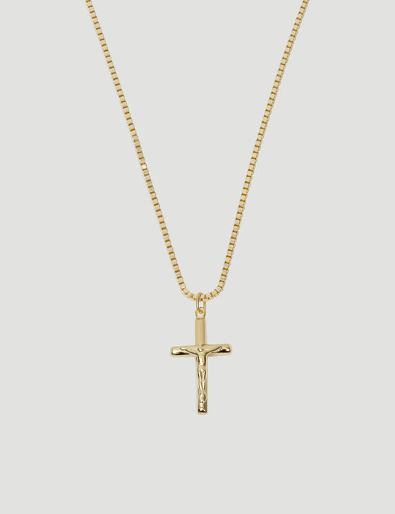 Crucifix Necklace - Box Chain