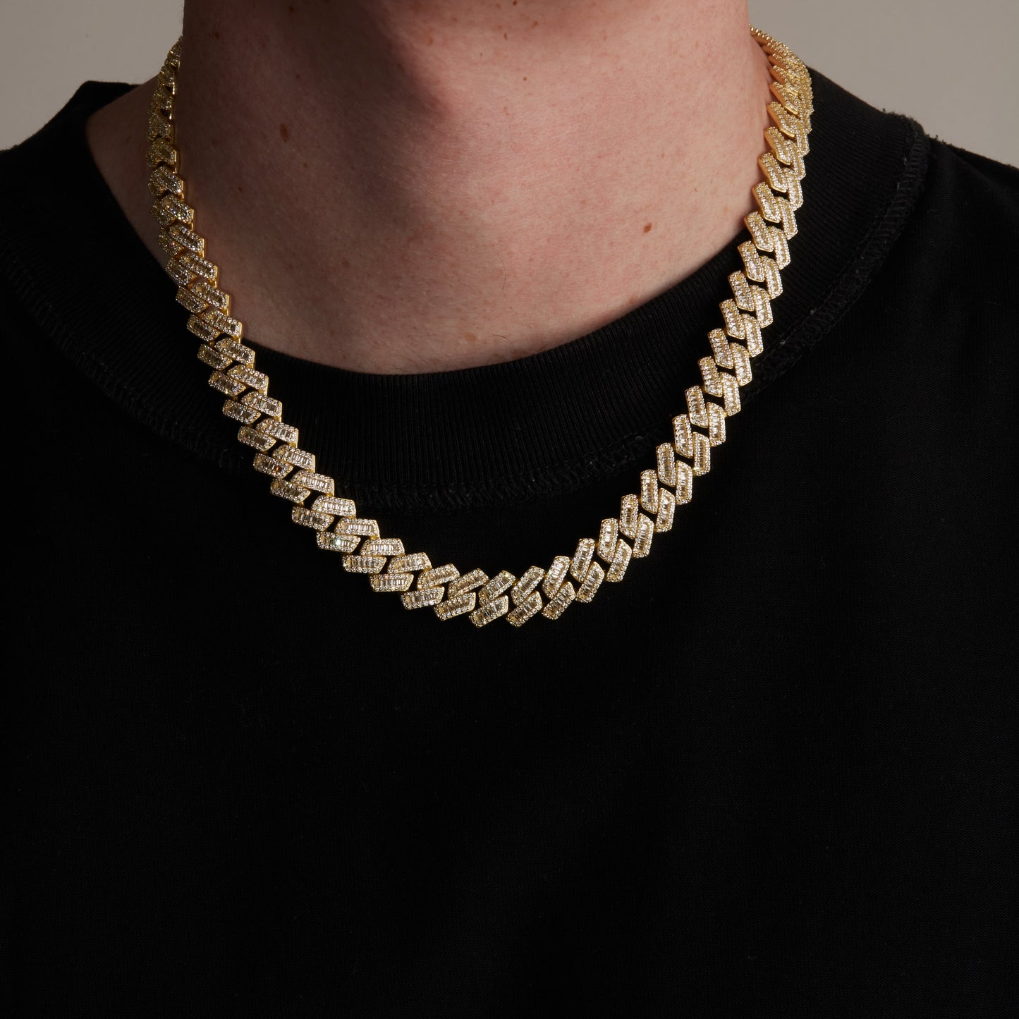 Iced Out Baguette Rhombus Miami Cuban Link Chain - 10mm
