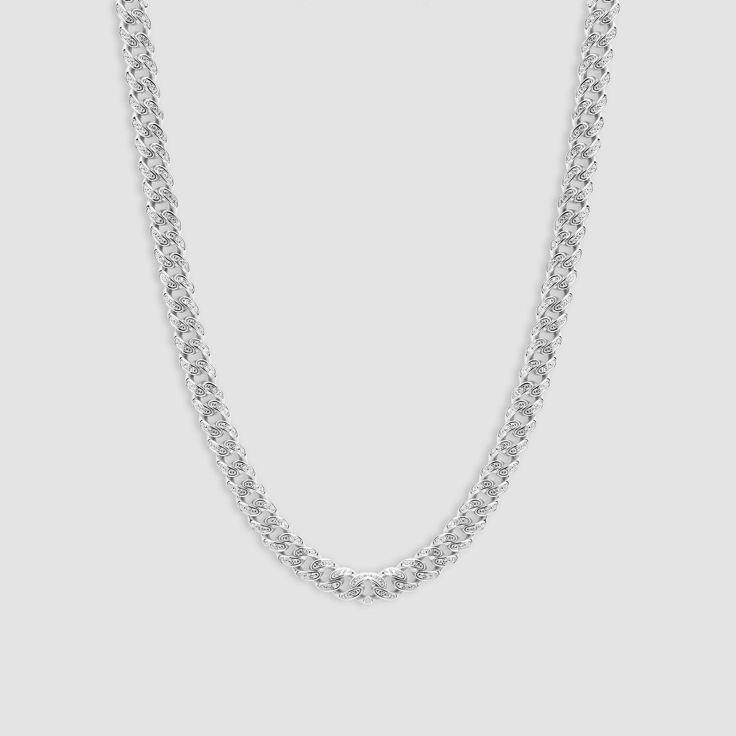 Sterling Silver Iced Out Cuban Link Chain - 8mm
