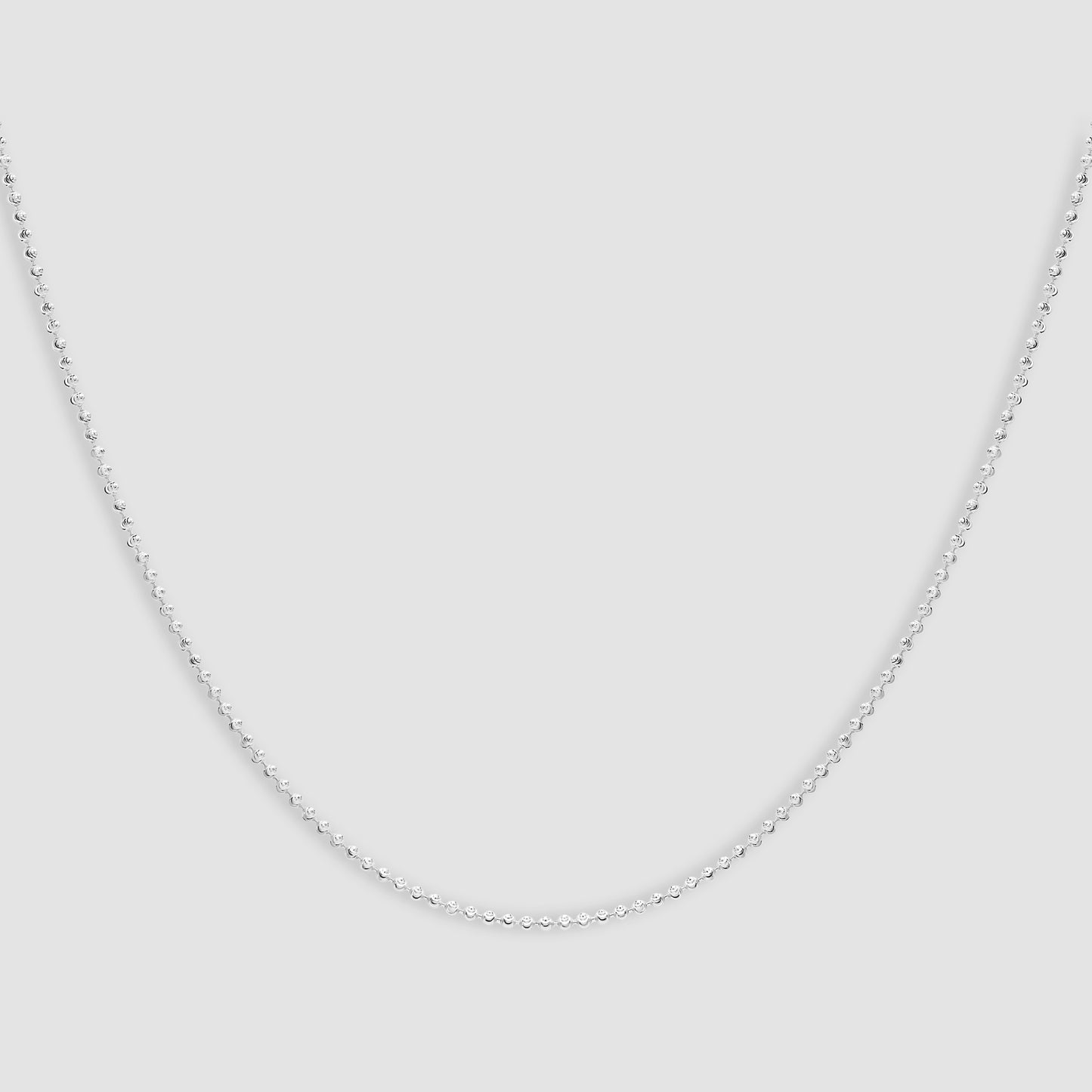 Sterling Silver Moon Cut Ball Chain - 2mm