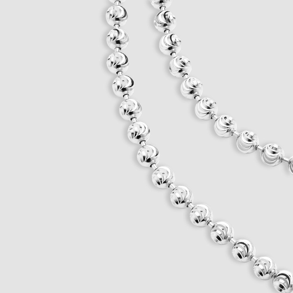 
                      
                        Sterling Silver Moon Cut Ball Chain Bracelet - 3mm
                      
                    