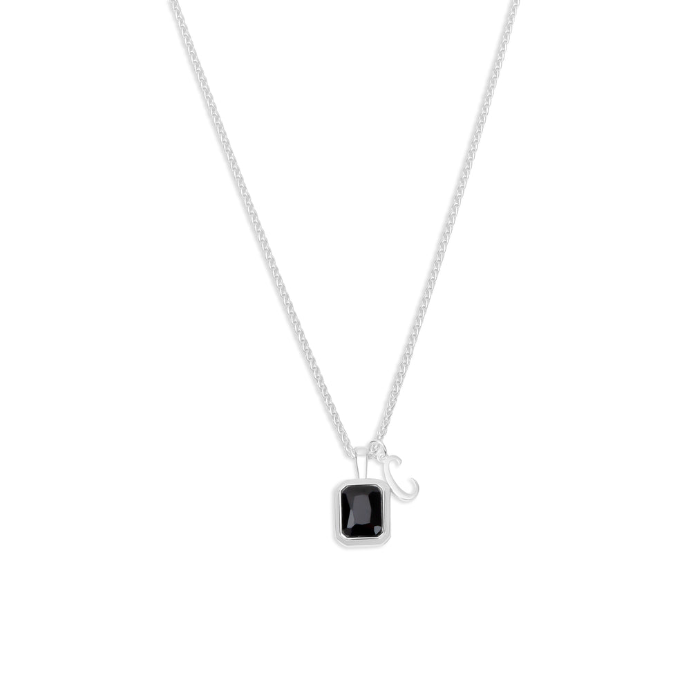 
                      
                        The Onyx Initial Gemstone Necklace
                      
                    