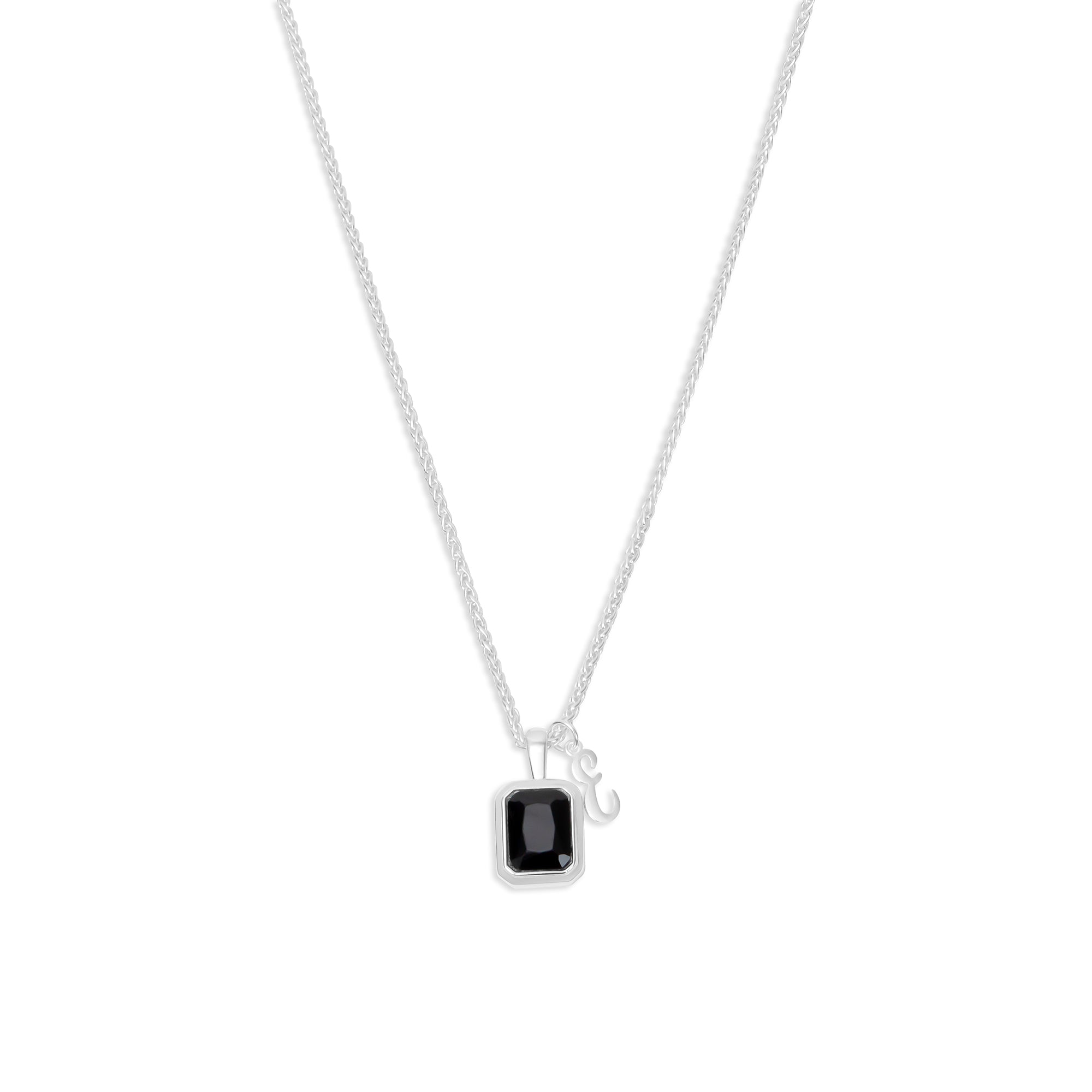 The Onyx Initial Gemstone Necklace – LINX