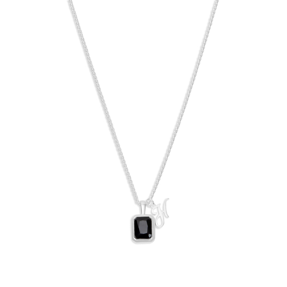 
                      
                        The Onyx Initial Gemstone Necklace
                      
                    