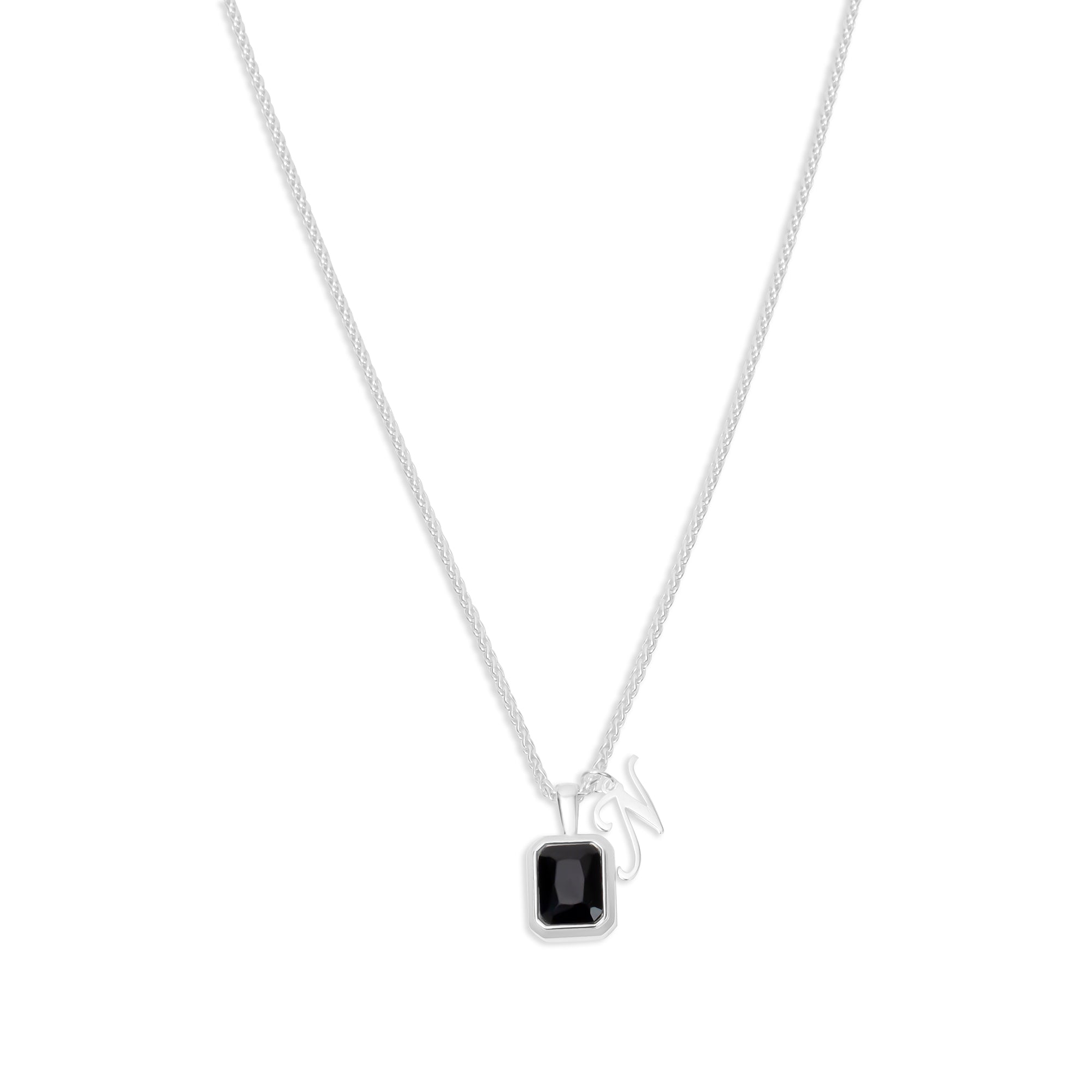 The Onyx Initial Gemstone Necklace – LINX