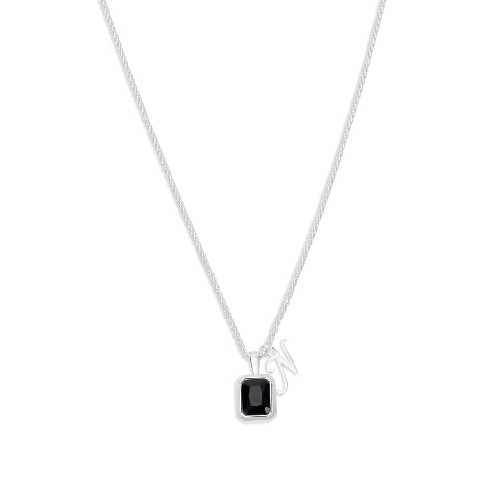 
                      
                        The Onyx Initial Gemstone Necklace
                      
                    