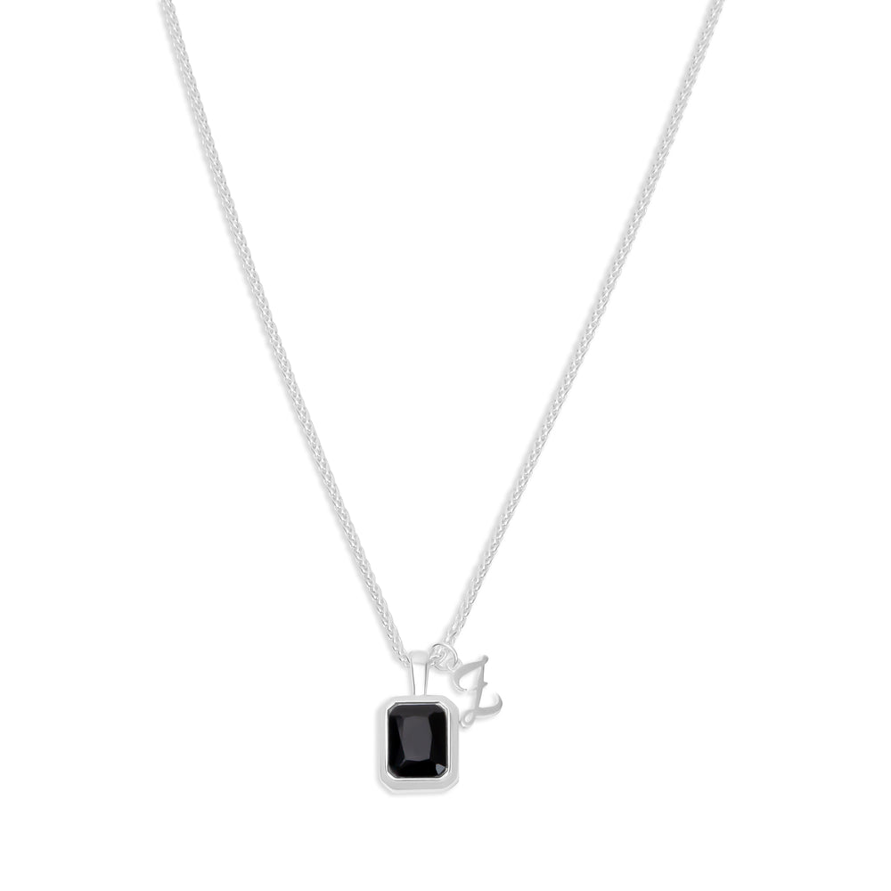 
                      
                        The Onyx Initial Gemstone Necklace
                      
                    