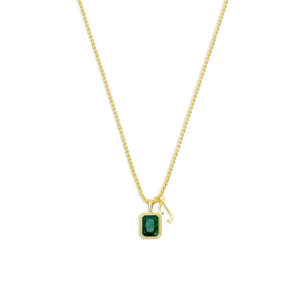 
                      
                        The Emerald Initial Gemstone Necklace
                      
                    