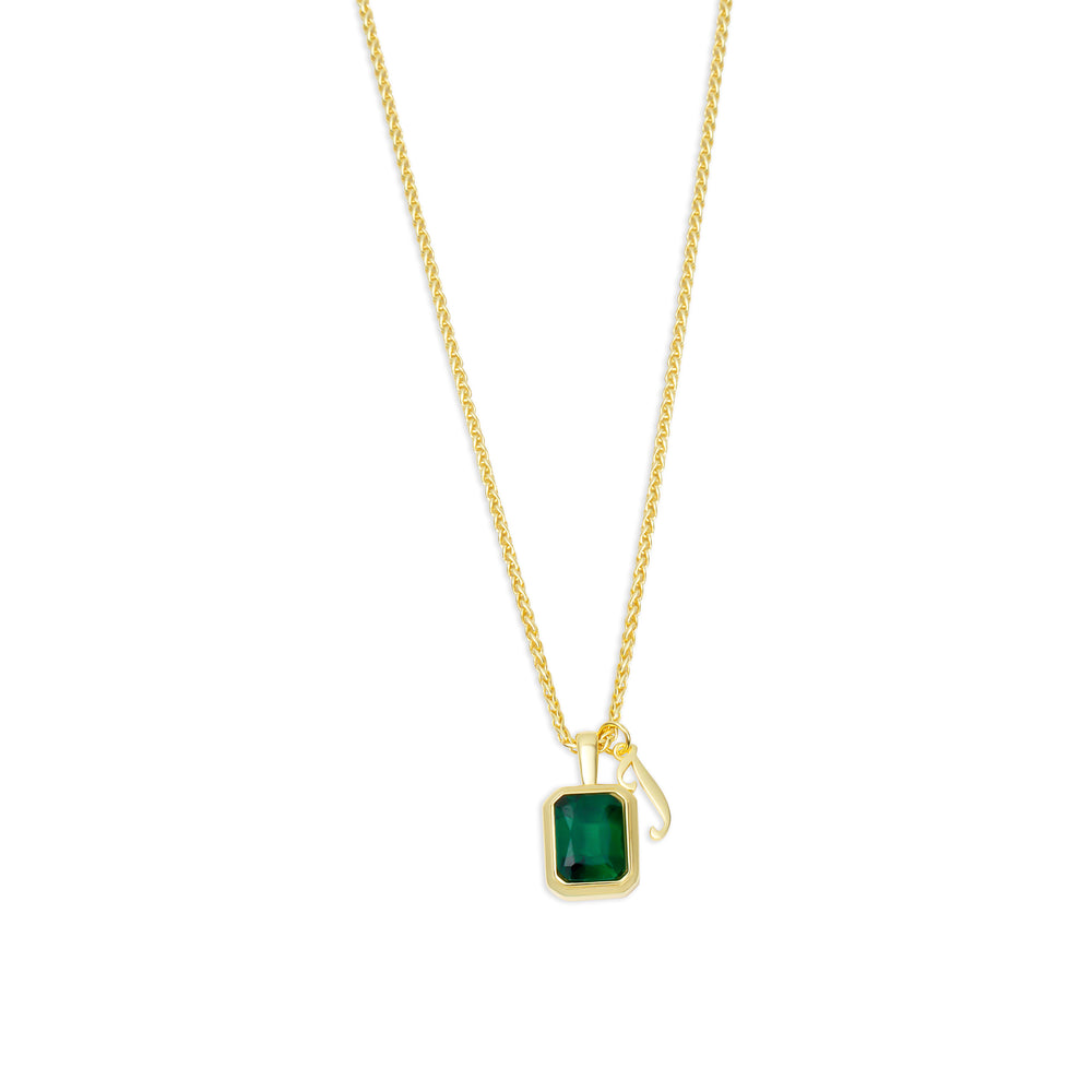 
                      
                        The Emerald Initial Gemstone Necklace
                      
                    