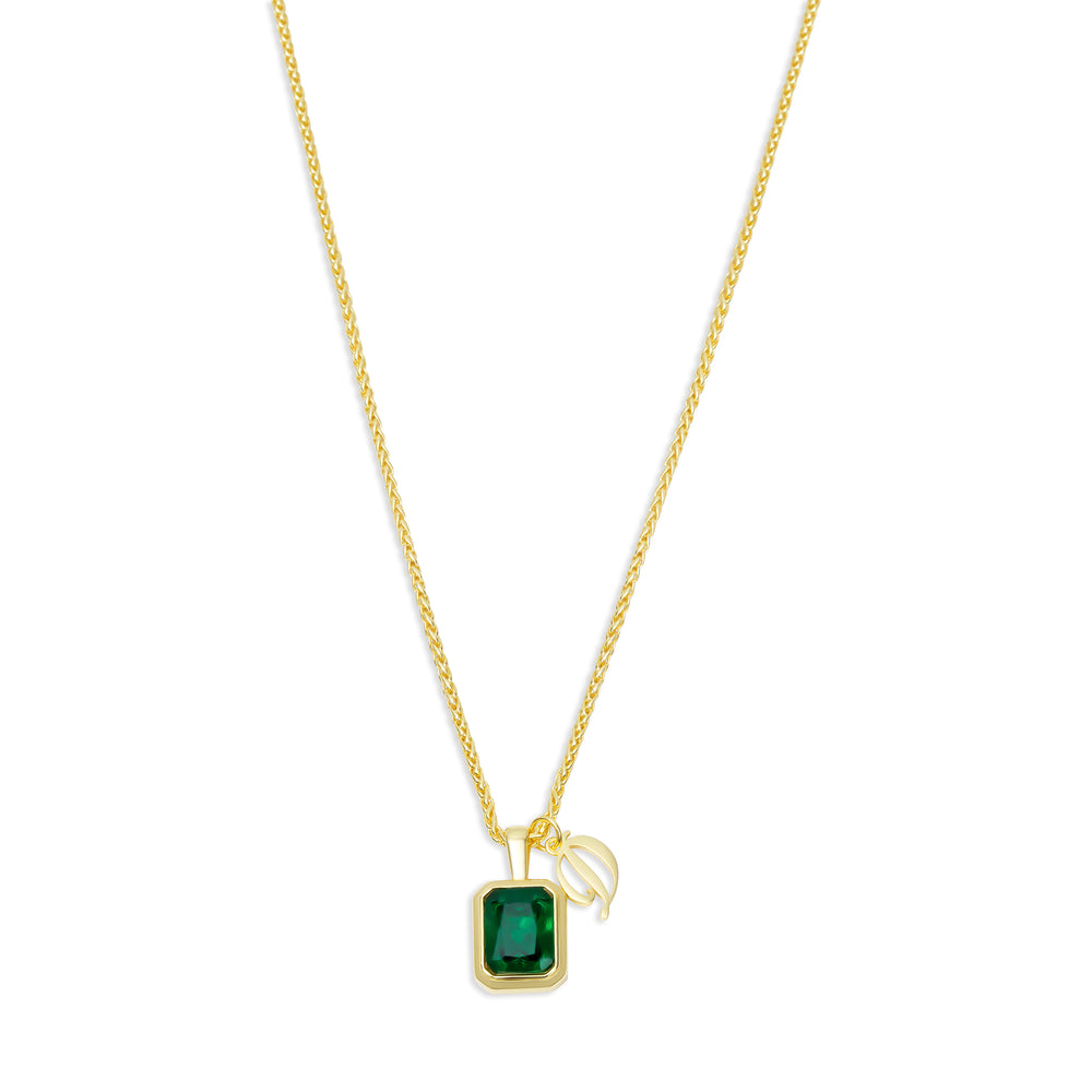 
                      
                        The Emerald Initial Gemstone Necklace
                      
                    