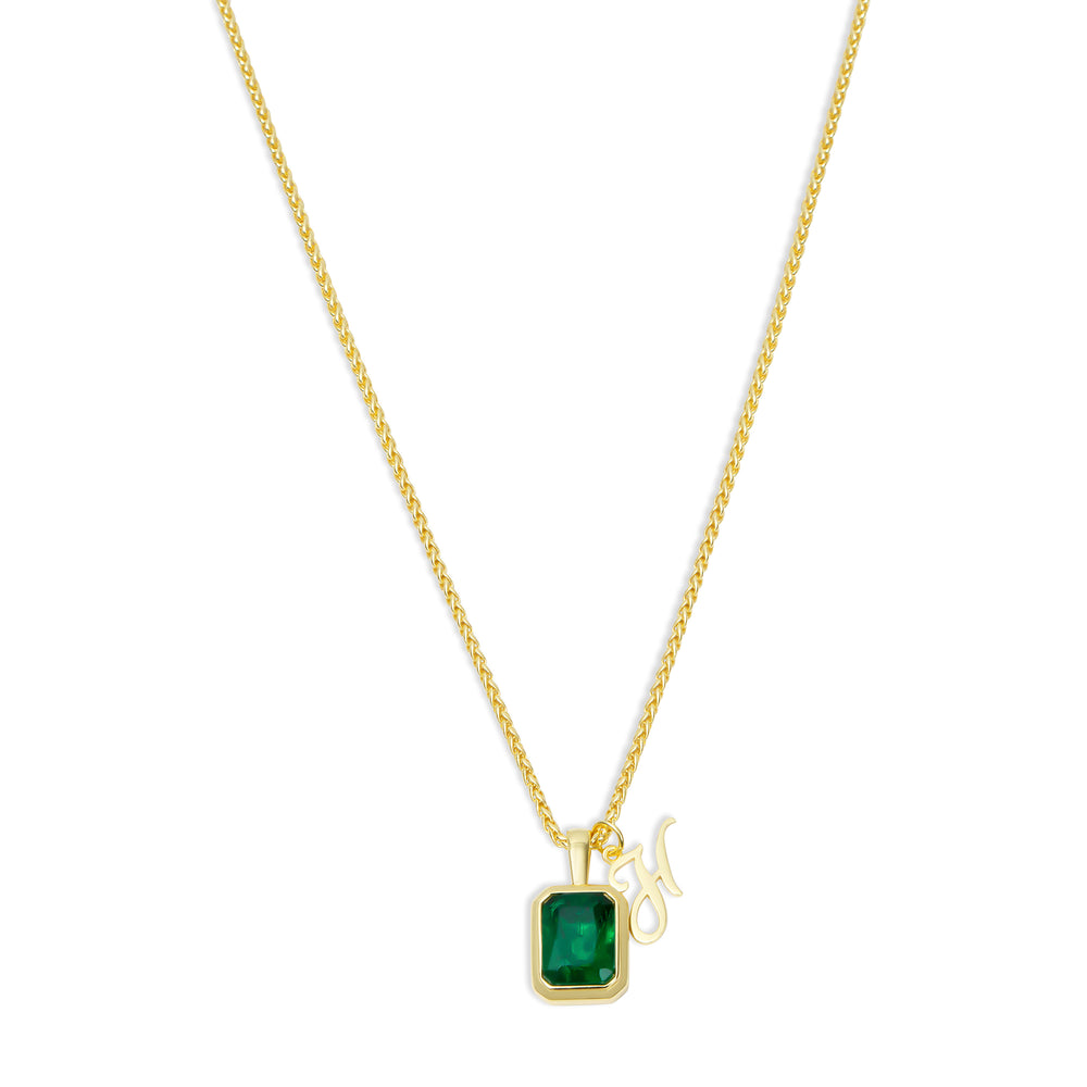 
                      
                        The Emerald Initial Gemstone Necklace
                      
                    