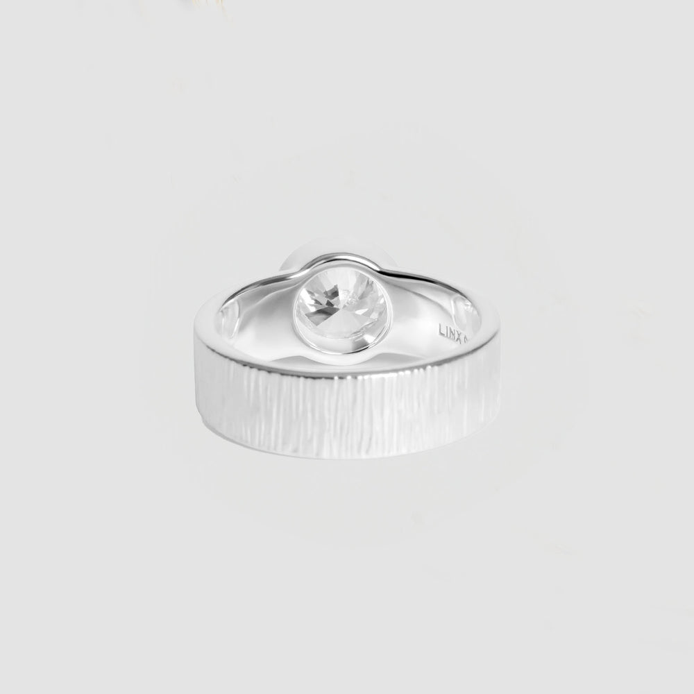 
                      
                        Sterling Silver Bark CZ Ring
                      
                    