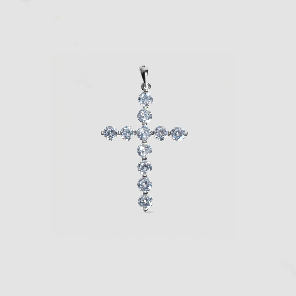 
                      
                        Sterling Silver Pave Cross Pendant
                      
                    