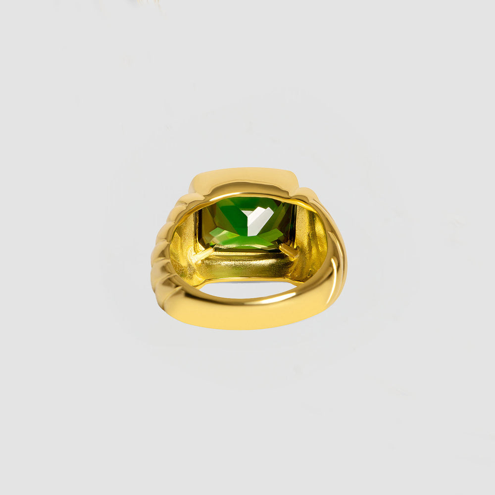 
                      
                        Twisted Emerald Signet Ring
                      
                    