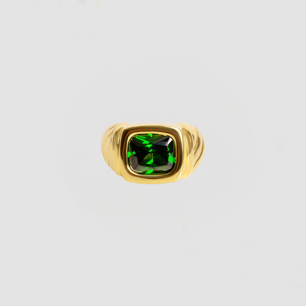 
                      
                        Twisted Emerald Signet Ring
                      
                    